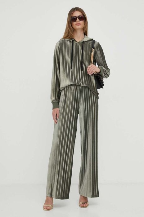 Кофта Liu Jo жіноча колір зелений з капюшоном однотонна