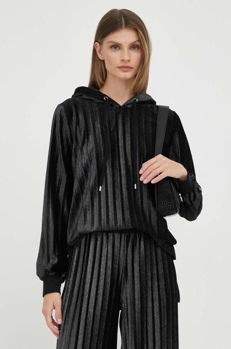 Кофта Liu Jo жіноча колір чорний з капюшоном однотонна