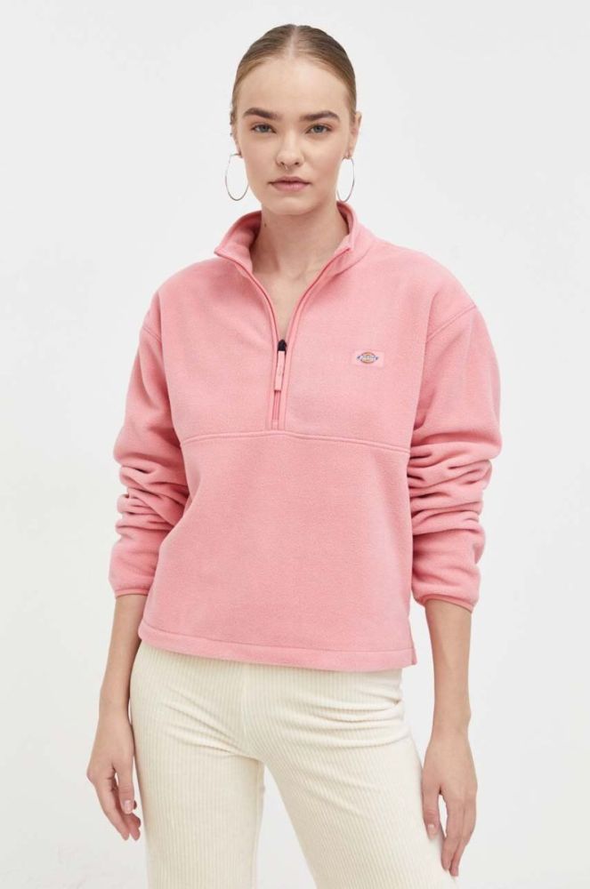 Кофта Dickies жіноча колір рожевий однотонна фото 4