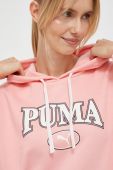 Кофта Puma жіноча колір рожевий з капюшоном з принтом (3441494)