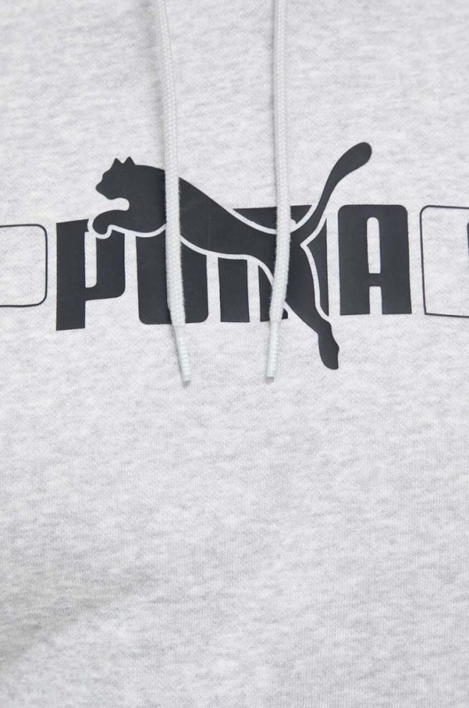 Кофта Puma жіноча колір сірий з капюшоном з принтом (3441502) фото 5