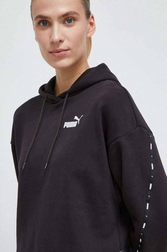 Кофта Puma жіноча колір чорний з капюшоном з принтом (3553528) фото 4