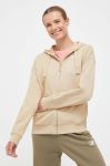 Бавовняна кофта Puma жіноча колір бежевий з капюшоном однотонна (3441519)