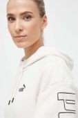 Кофта Puma жіноча колір бежевий з капюшоном з принтом (3653454)
