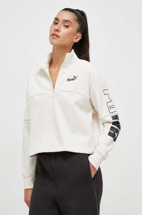 Кофта Puma жіноча колір бежевий з принтом