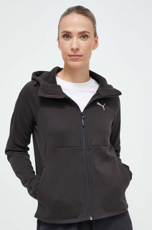 Кофта Puma жіноча колір чорний з капюшоном однотонна (3653458)