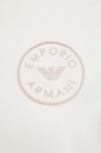Кофта лаунж Emporio Armani Underwear колір бежевий з капюшоном з аплікацією (3621252)