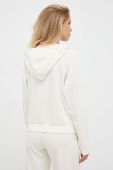 Кофта лаунж Emporio Armani Underwear колір бежевий з капюшоном з аплікацією (3527241)