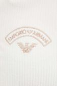 Кофта лаунж Emporio Armani Underwear колір бежевий з капюшоном з аплікацією (3527241)