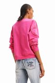 Бавовняна кофта Desigual жіноча колір рожевий з аплікацією