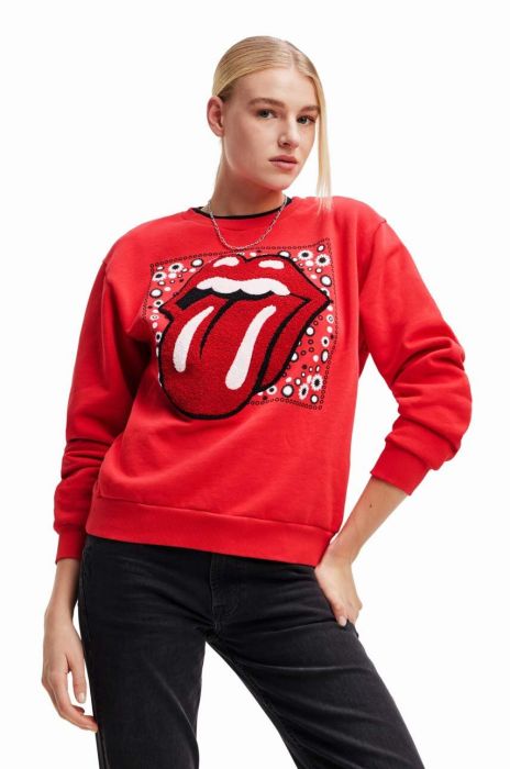 Кофта Desigual 23WWSK30 WOMAN KNIT SWEAT LONG SLEEVE жіноча колір червоний з принтом