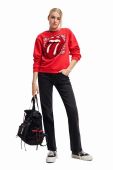 Кофта Desigual 23WWSK30 WOMAN KNIT SWEAT LONG SLEEVE жіноча колір червоний з принтом