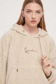 Кофта Karl Kani жіноча колір бежевий з капюшоном однотонна (3566856)