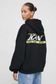 Кофта Karl Kani жіноча колір чорний з капюшоном з принтом