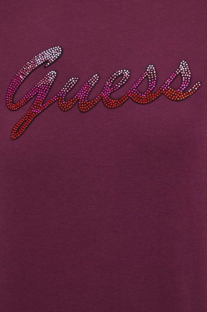 Кофта Guess жіноча колір фіолетовий з аплікацією (3503652) фото 5