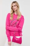 Кофта Guess жіноча колір рожевий з капюшоном з аплікацією (3503677)