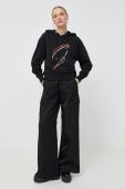 Кофта Guess жіноча колір чорний з капюшоном з аплікацією (3503667)
