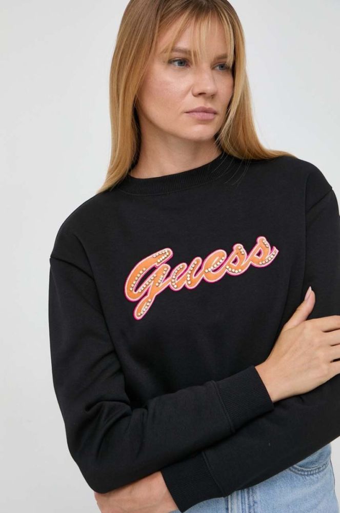 Кофта Guess жіноча колір чорний з аплікацією (3605400) фото 4