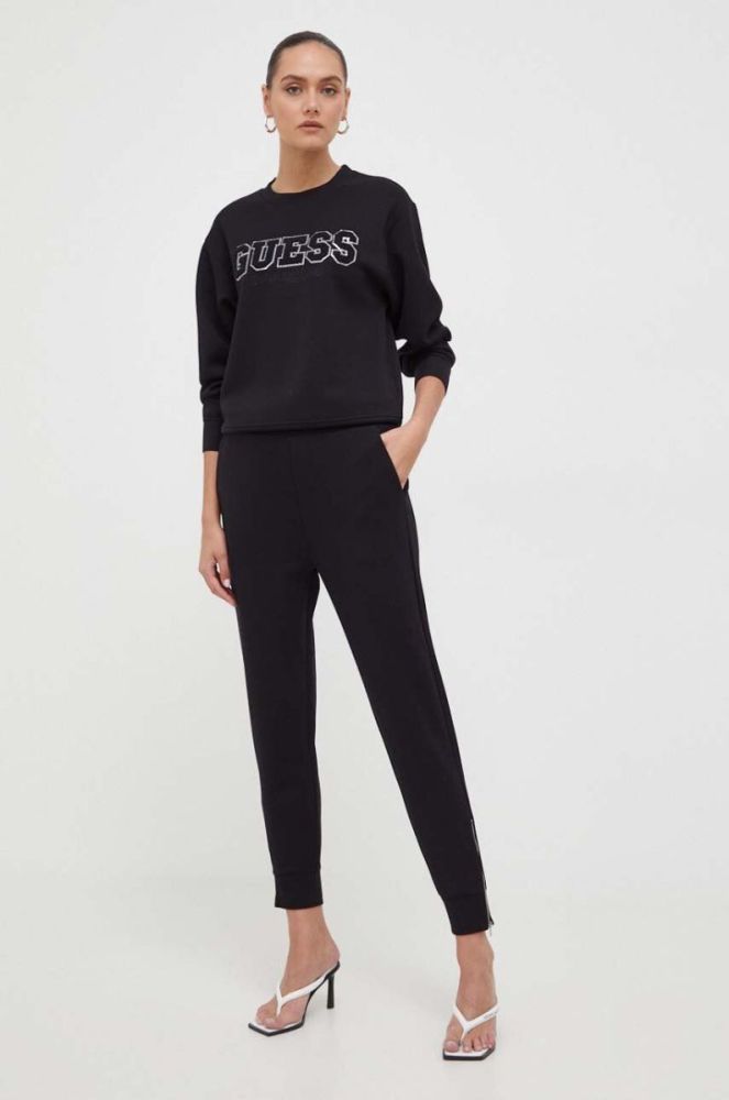 Кофта Guess жіноча колір чорний з аплікацією (3613384) фото 2