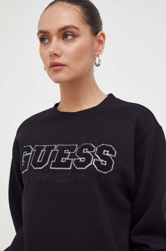 Кофта Guess жіноча колір чорний з аплікацією (3613384) фото 4