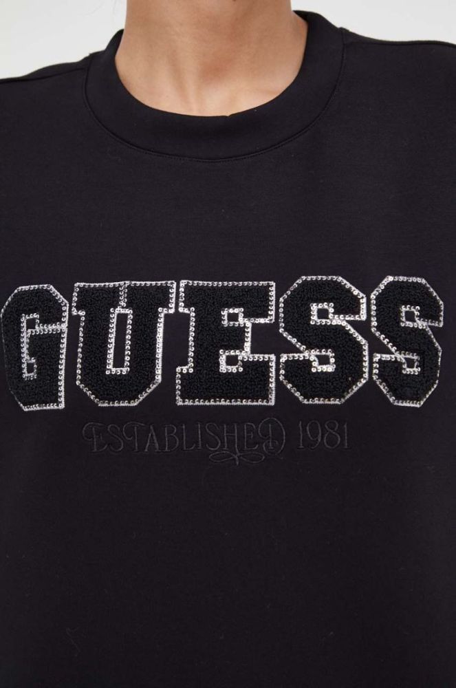 Кофта Guess жіноча колір чорний з аплікацією (3613384) фото 5