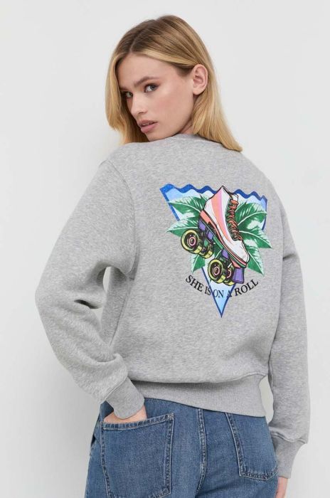 Кофта Guess жіноча колір сірий з принтом (3503702)