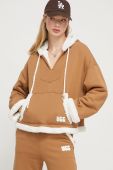 Кофта UGG жіноча колір коричневий з капюшоном меланж