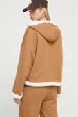 Кофта UGG жіноча колір коричневий з капюшоном меланж