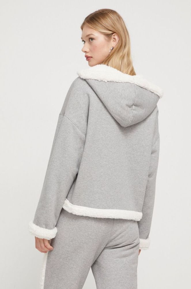 Кофта UGG жіноча колір сірий з капюшоном меланж фото 3