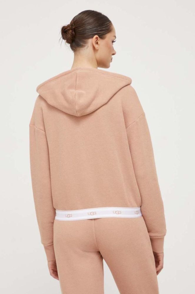 Кофта UGG жіноча колір рожевий з капюшоном однотонна фото 3