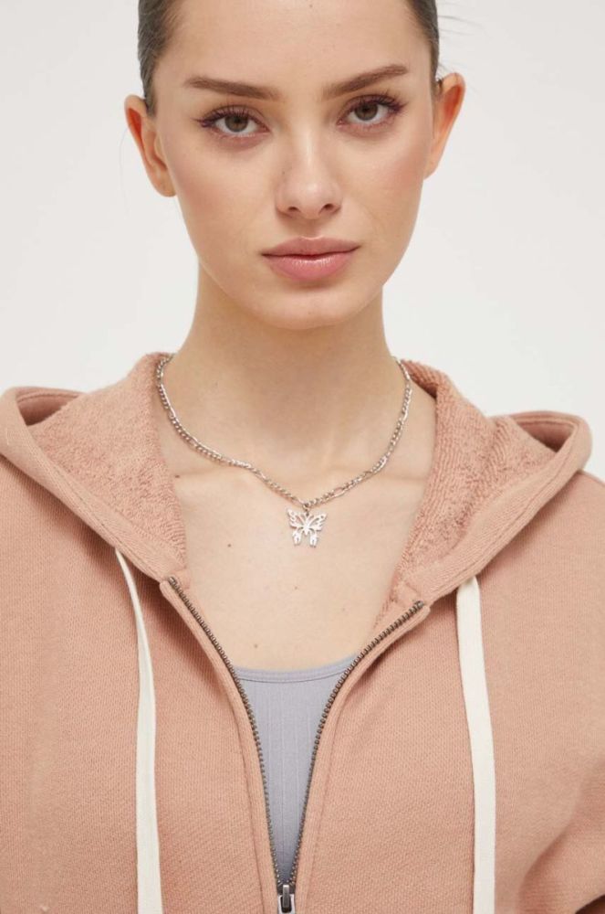 Кофта UGG жіноча колір рожевий з капюшоном однотонна фото 4