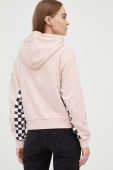 Бавовняна кофта Vans жіноча колір рожевий з капюшоном з принтом