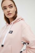 Бавовняна кофта Vans жіноча колір рожевий з капюшоном з принтом