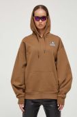 Кофта Vans жіноча колір коричневий з капюшоном з принтом (3488881)