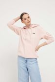 Кофта Vans жіноча колір рожевий з капюшоном однотонна