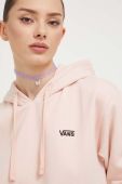 Кофта Vans жіноча колір рожевий з капюшоном однотонна