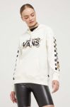 Кофта Vans жіноча колір бежевий з капюшоном візерунок