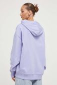 Бавовняна кофта Vans жіноча колір фіолетовий з капюшоном однотонна
