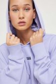 Бавовняна кофта Vans жіноча колір фіолетовий з капюшоном однотонна