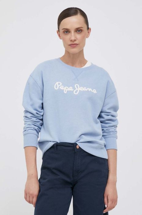 Кофта Pepe Jeans жіноча  з аплікацією колір блакитний (3461699)
