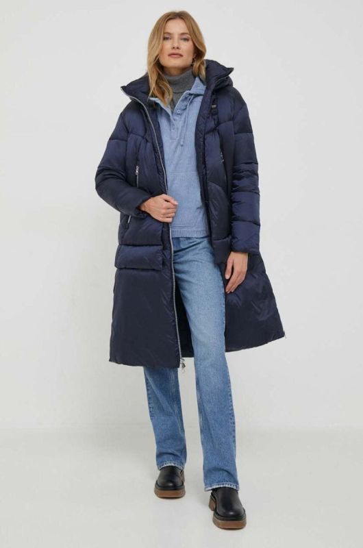 Кофта Pepe Jeans жіноча з капюшоном однотонна колір блакитний фото 2