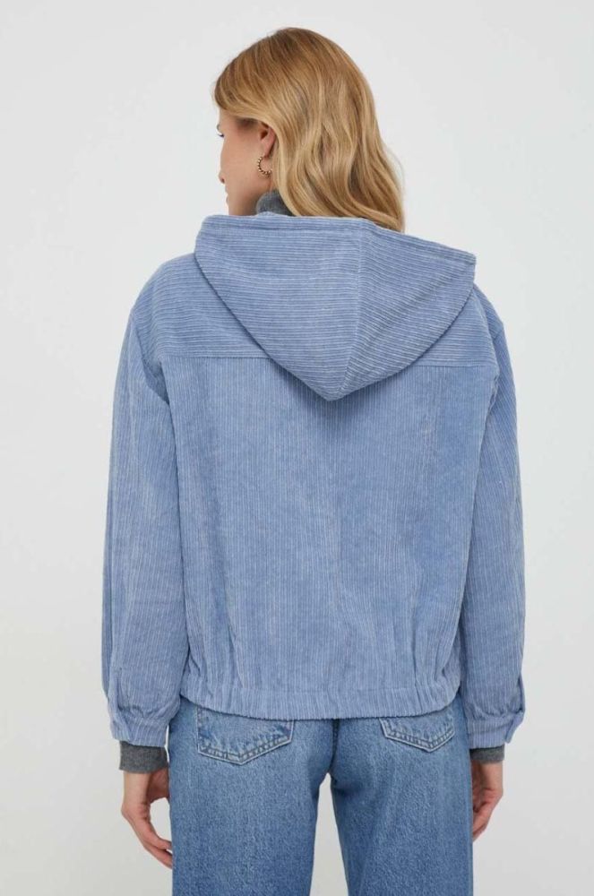 Кофта Pepe Jeans жіноча з капюшоном однотонна колір блакитний фото 3