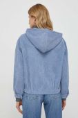 Кофта Pepe Jeans жіноча з капюшоном однотонна колір блакитний