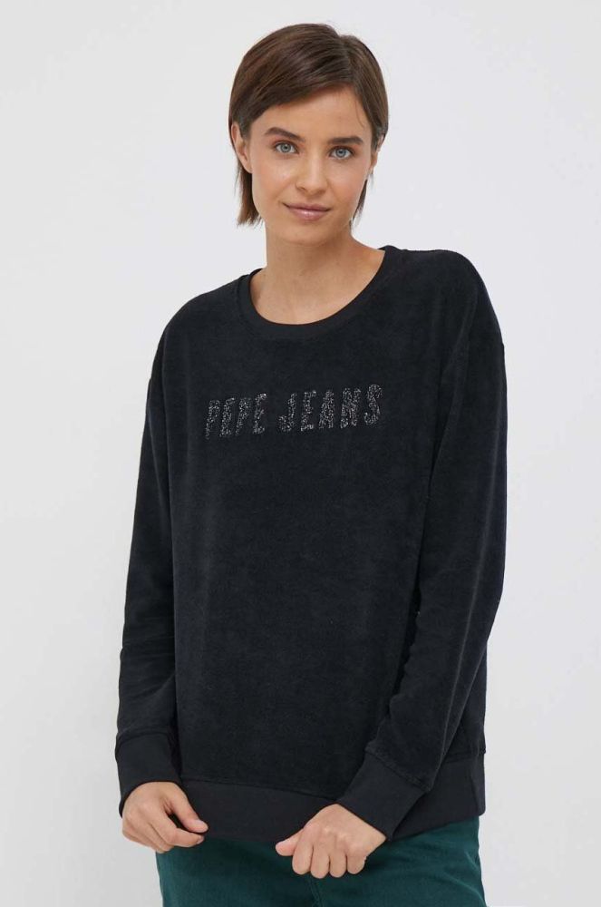 Кофта Pepe Jeans жіноча колір чорний з аплікацією
