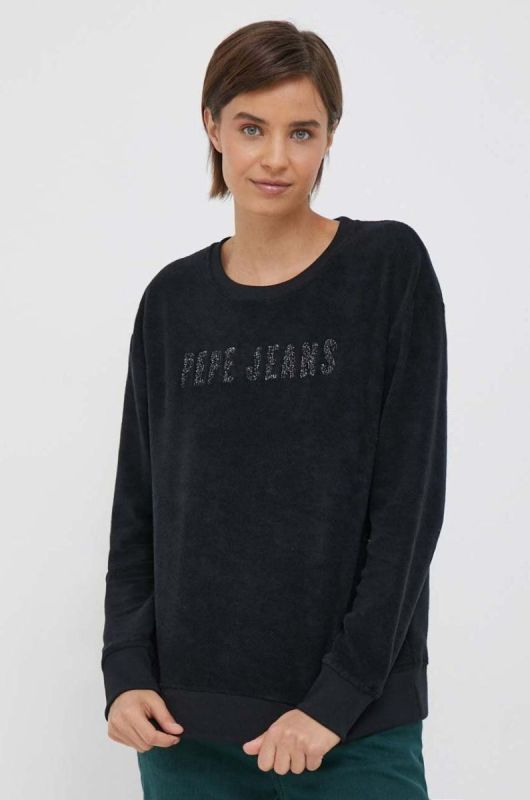 Кофта Pepe Jeans жіноча колір чорний з аплікацією