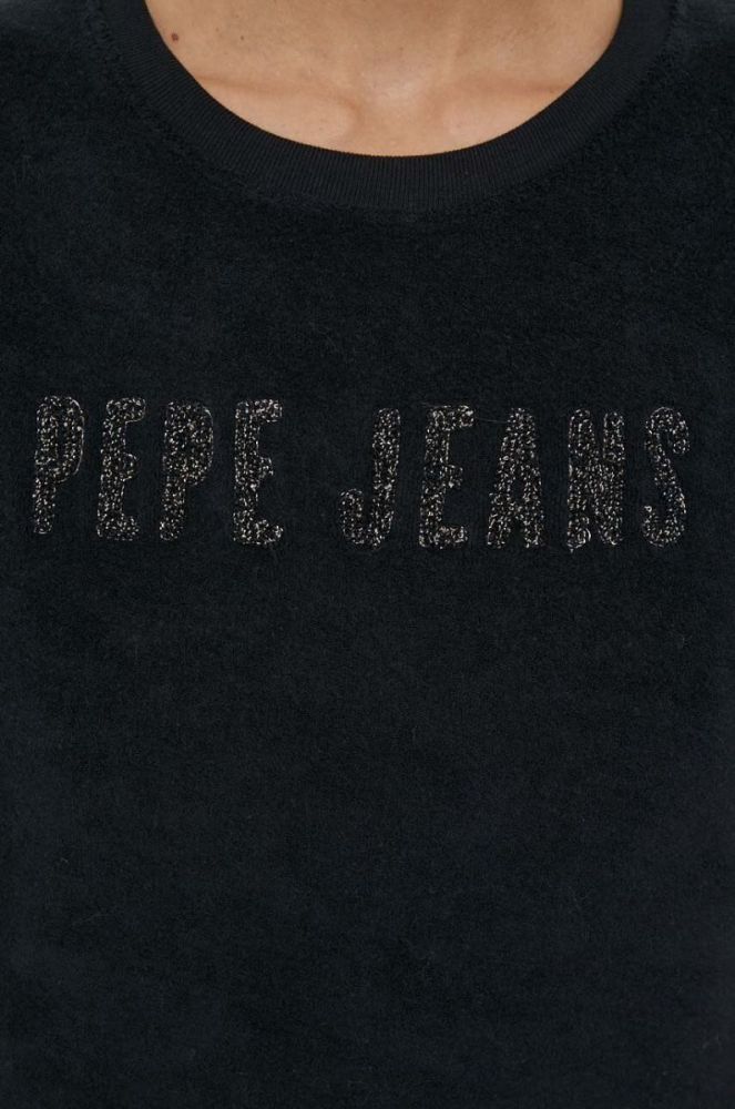 Кофта Pepe Jeans жіноча колір чорний з аплікацією фото 5