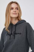 Кофта Pepe Jeans Nanette жіноча колір сірий з капюшоном з аплікацією (3475359)
