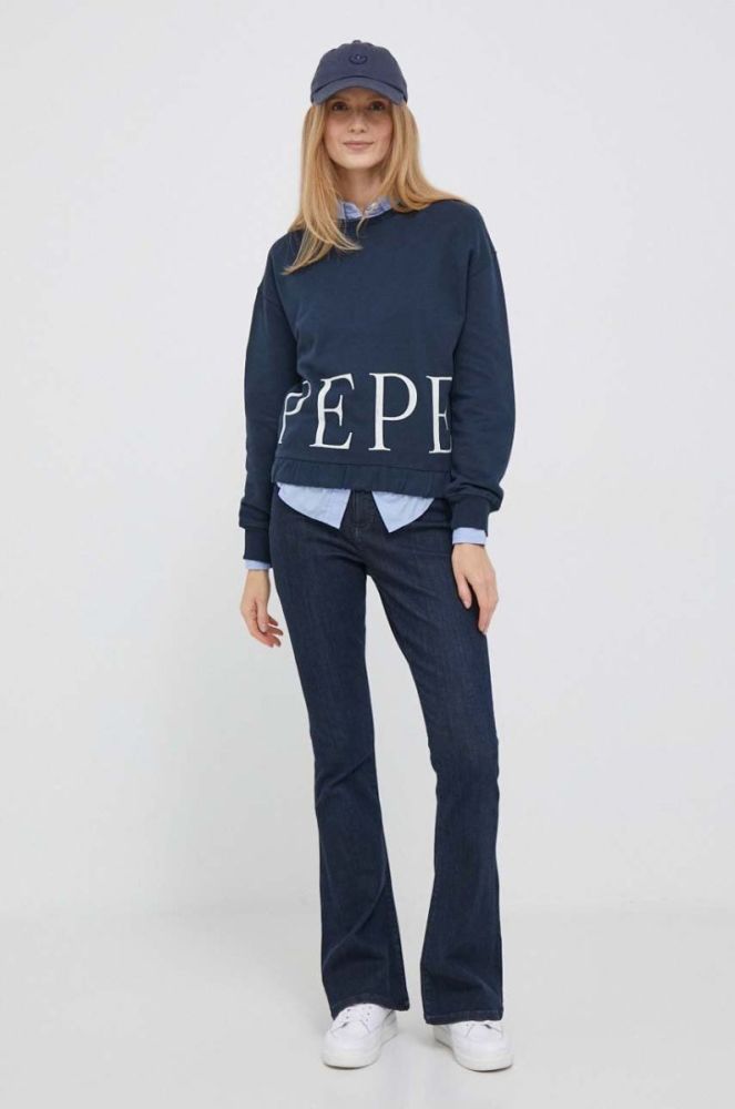 Бавовняна кофта Pepe Jeans Victoria жіноча колір синій з принтом фото 2