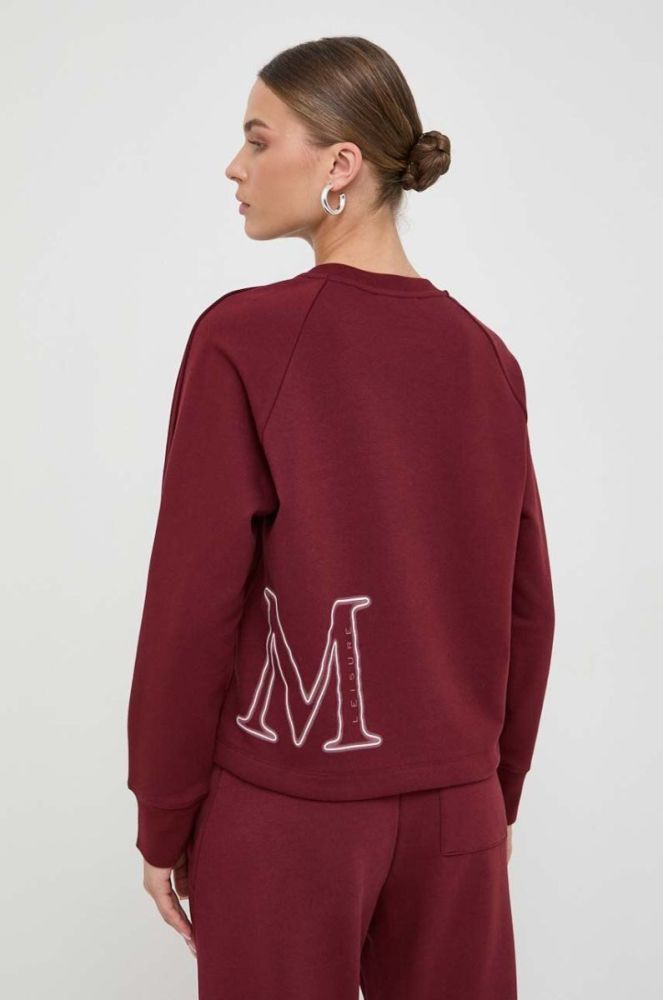Кофта Max Mara Leisure жіноча колір бордовий з принтом фото 3