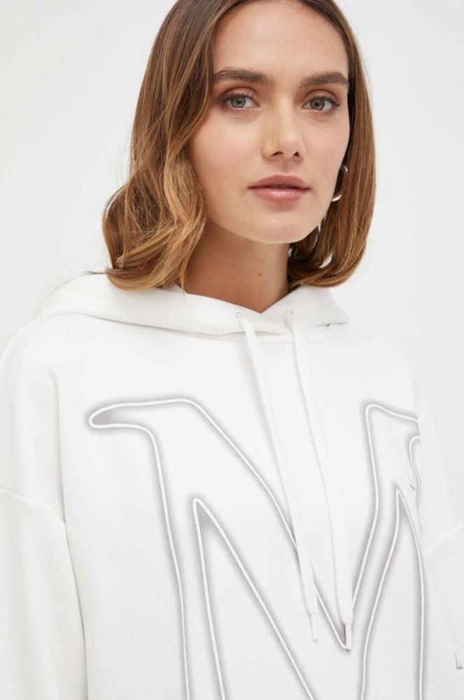 Кофта Max Mara Leisure жіноча колір бежевий з капюшоном з принтом фото 4